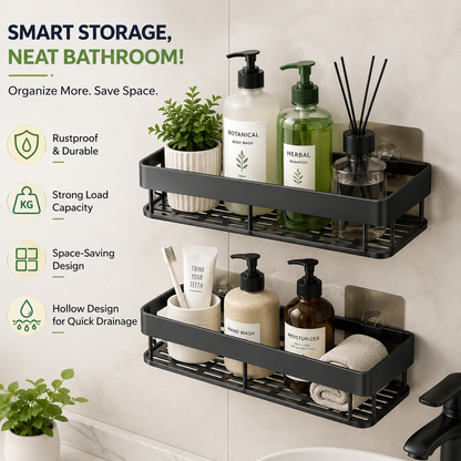ADHESIVE BATHROOM RACK (PACK OF 2)