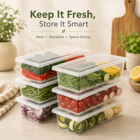 FRIDGE STORAGE CONTAINERS (PACK OF 6)