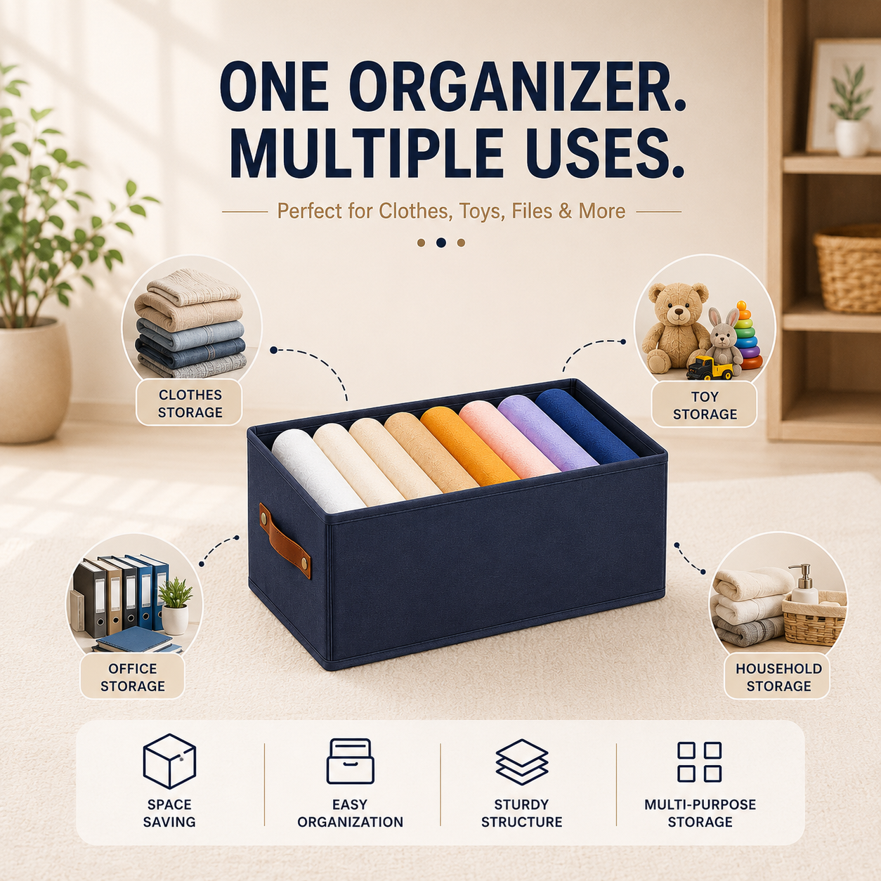FOLDABLE WARDROBE ORGANIZER (PACK OF 2)