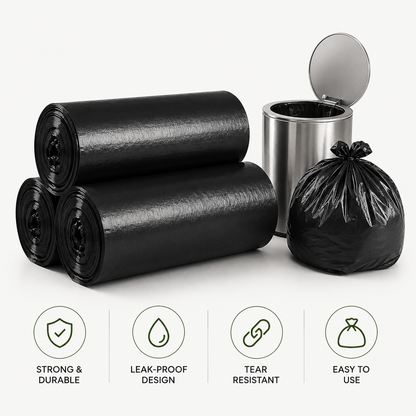 DISPOSABLE GARBAGE BAGS (90 PIECES IN 3 ROLLS)
