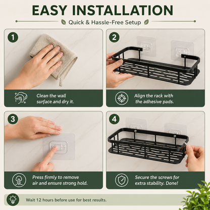 ADHESIVE BATHROOM RACK (PACK OF 2)