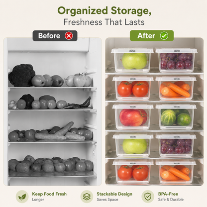 FRIDGE STORAGE CONTAINERS (PACK OF 6)