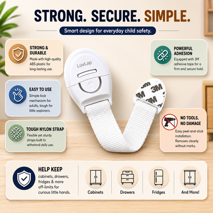 BABY SAFETY DOOR & DRAWER LOCK (PACK OF 4)