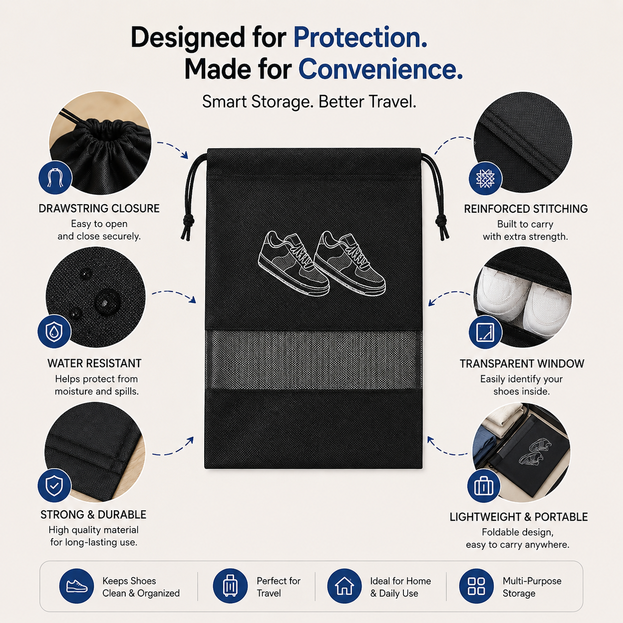 SHOE STORAGE BAG (PACK OF 6)