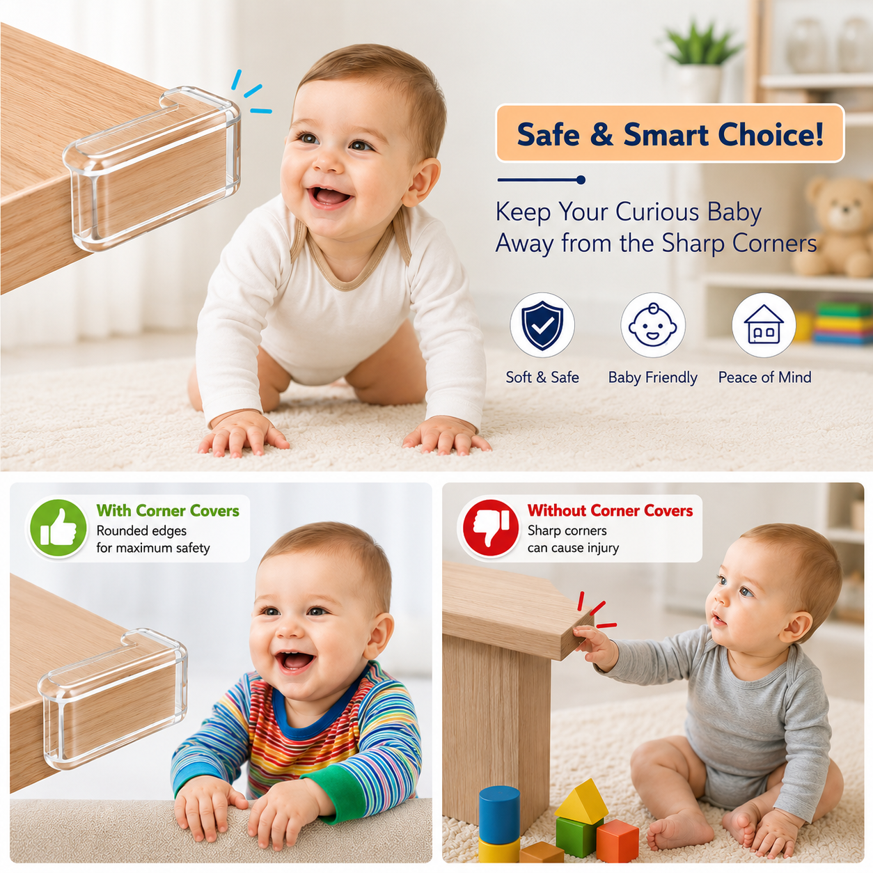 CHILD SAFETY CORNER COVERS (PACK OF 12)