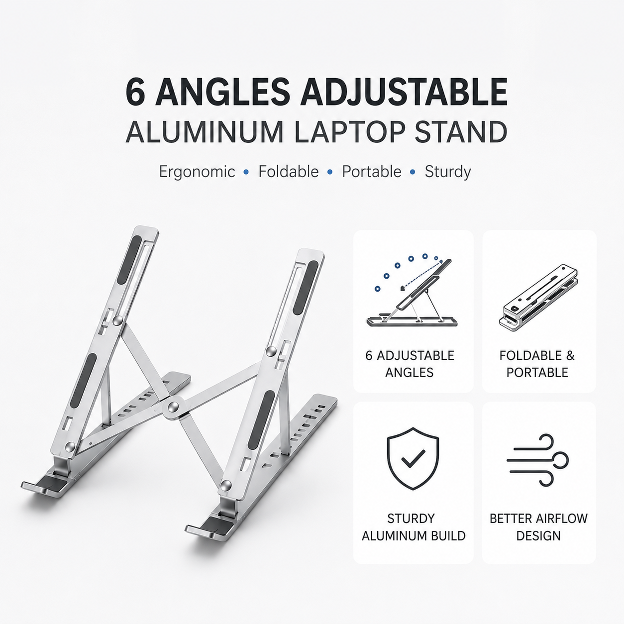 FOLDABLE ALUMINUM LAPTOP STAND