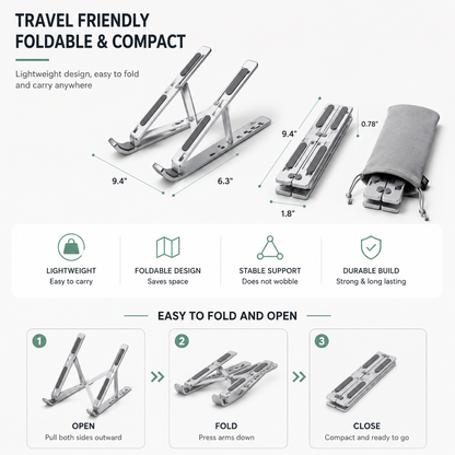 FOLDABLE ALUMINUM LAPTOP STAND