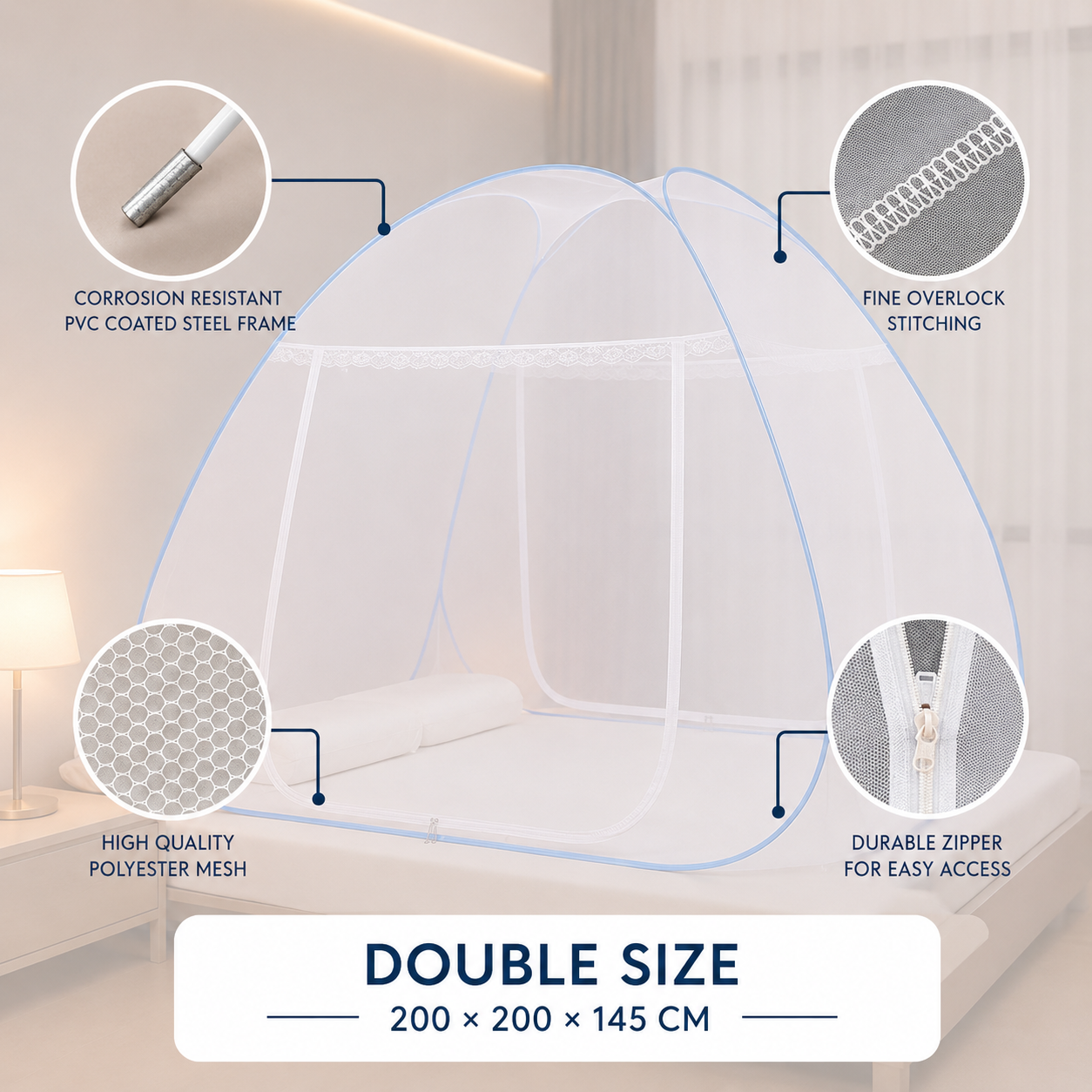 FOLDABLE KING SIZE BED MOSQUITO NET