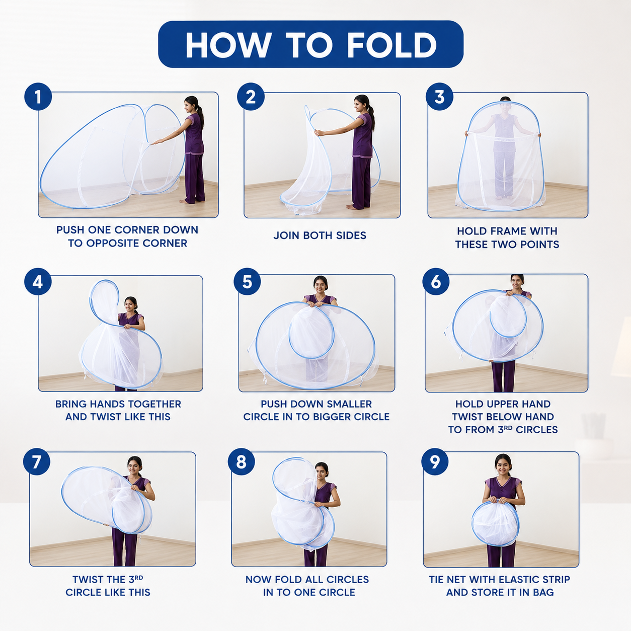 FOLDABLE KING SIZE BED MOSQUITO NET