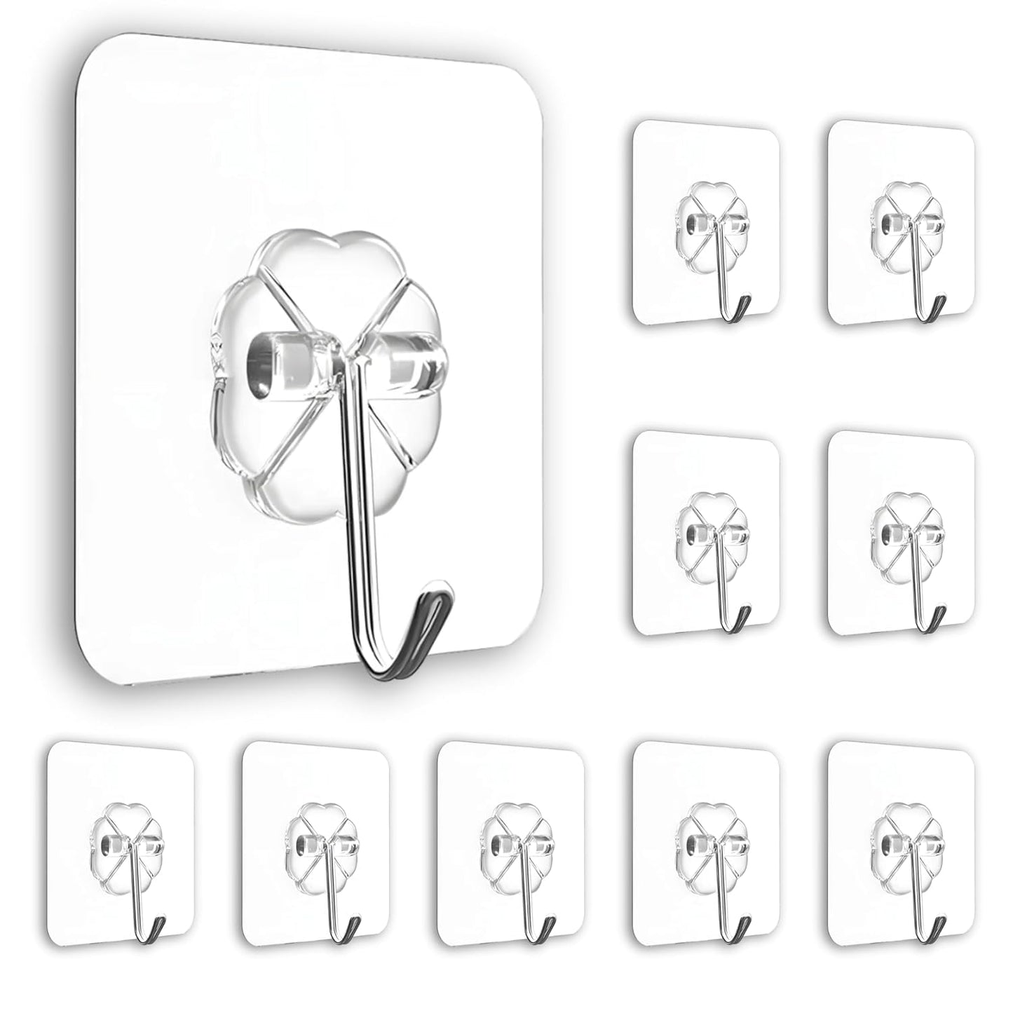 SELF ADHESIVE WALL HOOKS (PACK OF 10)