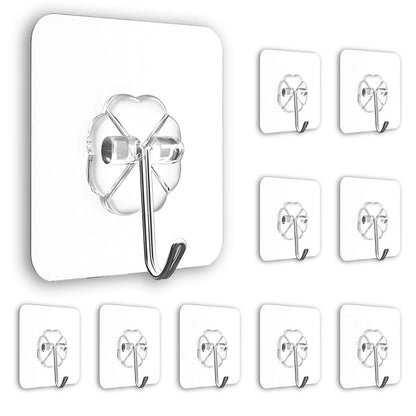 SELF ADHESIVE WALL HOOKS (PACK OF 10)