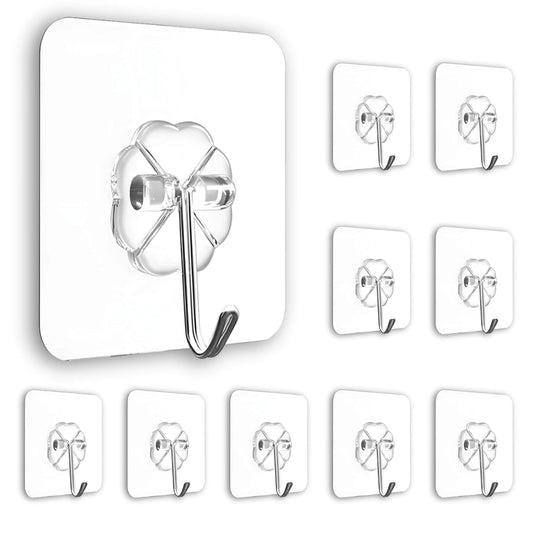 SELF ADHESIVE WALL HOOKS (PACK OF 10)